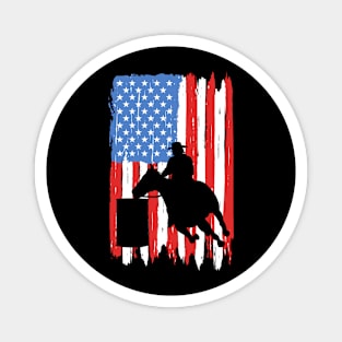 American Flag Barrel Racing Graphic Magnet